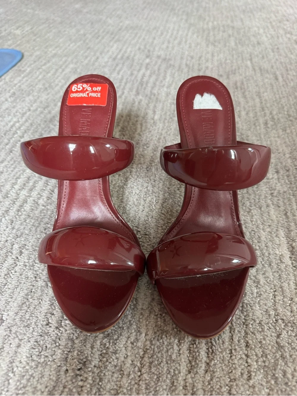 Steve Madden Burgundy Patent Double-Band Stiletto Mules - Picture 2 of 9